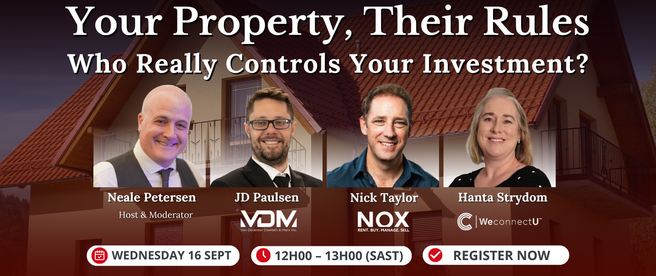 Your Property, Their Rules — REI LIVE webinar, 16 September 2026